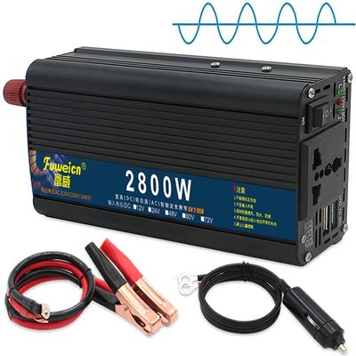 1500W 2400W 2800W 3500W Peak Auto Pure Sine Wave Inverter Power Inverter DC 12V 24V to 220V 230V 240V AC Car Converter Inverter with USB AC Sockets Car Adapter for Caravan/Truck (2800W,24V)
