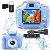 Kids Camera Waterproof Underwater Camera for 3-12 Year Old Boys Girls 2 Inch IPS Screen 1080P HD Digital Kids Video Camera Indoor Outdoor Action Cameras Best Christmas Birthday Gifts view 1