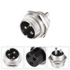 uxcell 2 Pairs Aviation Connector 16mm 3 Terminals 7A 400V GX16 Waterproof view 2