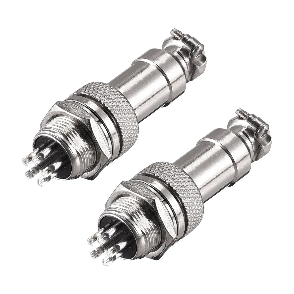 uxcell 2 Pairs Aviation Connector 12mm 5 Terminals 5A 300V GX12 Waterproof