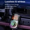 Bluetooth FM Transmitter for Car, Bluetooth para Carro/Audio Adapter with Dual Car Charger, Support Dual Display Digital Colorful Lights TF Card view 2