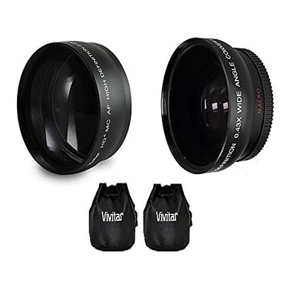 2-Pcs Hi Definition Telephoto & Wide Angle Lens Kit for Nikon Z 50 Z50 (46mm Compatible)