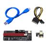 Connectors 1-15Pcs PCI-E pcie Riser 009 Express 1X 4X 8X 16x Extender PCI E USB Riser 009S Dual 6Pin Adapter Card SATA 15pin for BTC Miner - (US, Cable Length: 12 pcs, Color: 009S) view 1