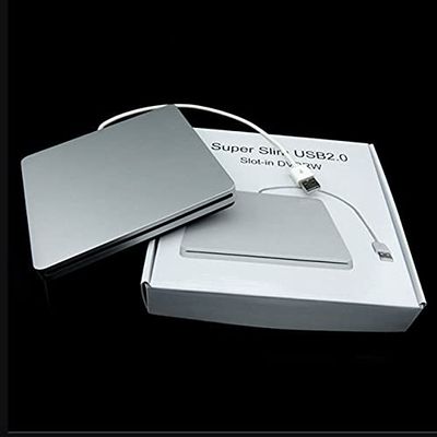 Connectors Laptop Type Suction Super Slim USB 2.0 Slot in External DVD Burner DVD-RW External Drives Box Enclosure Case - (US, Color: White)