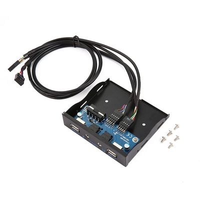 Connectors 3.5'' 2-USB 2.0 Port HUB HD Audio Output Floppy Drive Expansion Front Panel Digital Mobile Rack Expanding for Your PC - (US, Cable Length: 10x9.3x2.5cm)