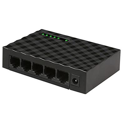 Connectors 5 Ports Gigabit Switch 10/100/1000Mbps Desktop Fast Ethernet Network Switch LAN RJ45 Ethernet Hub Shunt Adapter US/EU Plug - (US, Cable Length: 0.2m, Color: EU Standard)