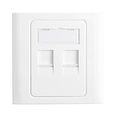 Connectors 86x86mm Single Port 1port Faceplate Dual 2ports Wall Plate Flash Surface Wall Mount for RJ11 RJ12 RJ45 Keystone Jacks - (Cable Length: 50pcs, Color: 2-Port)