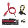 Connectors 1-15Pcs PCI-E pcie Riser 009 Express 1X 4X 8X 16x Extender PCI E USB Riser 009S Dual 6Pin Adapter Card SATA 15pin for BTC Miner - (US, Cable Length: 5 pcs, Color: 009S) view 1