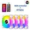 Connectors Coolmoon Computer Chassis Diamond PC Fan Adjust RGB Cooling Fan Silent Computer Cooler Cooling RGB Case Fans 120mm - (Color: C) view 3