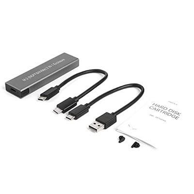 Connectors 2021 M.2 SSD Enclosure High Speed USB3.1 10Gbps M.2 NGFF SATA + NVME PCIE External Hard Drive Case for Windows iOS - (US, Color: Orange)