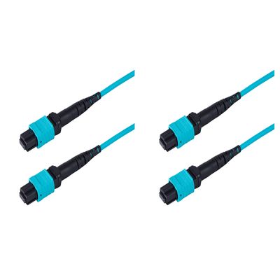 SpeedyFiberTX - 2-Pack 3.5 Meter 12 Fiber Elite Non-Pinned MTP to MTP Fiber Trunk Cable, Type-B, OM4 Corning ClearCurve Fiber, Fire Retardant Plenum OFNP Cable Jacket | MPO Compatible