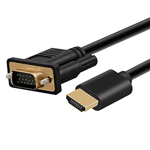 Connectors HDMI-Compatible to VGA Conversion Cable HDMI Vga1.8m with Chip High Definition - (Cable Length: 5m, Color: Black)