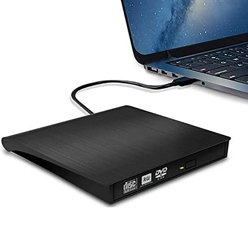 Connectors Slim External Optical Drive USB 3.0 DVD Combo DVD ROM Player CD-RW Burner Writer Plug and Play for Windows Laptop Desktop PC - (US, Color: Black Drawing)