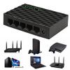 Connectors 5 Port Gigabit Switch 10/100 / 1000Mbps RJ45 LAN Ethernet Fast Desktop Network Switching Hub Shunt with EU/US Power Adapter - (US, Color: US Black) view 4