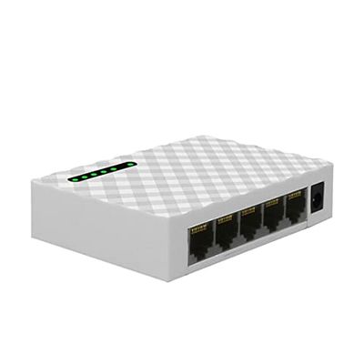 Connectors Mini 5-Port Desktop 1000Mbps Network Switch Gigabit Fast RJ45 Ethernet Switcher LAN Switching Hub Adapter Full Duplex Exchange - (US, Color: US White)