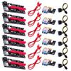 Connectors PCI-E Pcie Riser 009 Express 1X 4X 8X 16x Extender PCI E USB Riser 009S GPU Dual 6Pin Adapter Card SATA 15pin for BTC Miner - (US, Cable Length: 0.6m, Color: 6PCS Red) view 1
