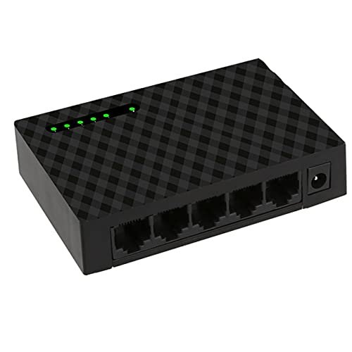 Connectors 1000Mbps Gigabit Mini 5-Port Desktop Switch Fast Ethernet Network Switch LAN Hub RJ45 Ethernet and Switching Hub Shunt - (CN, Color: US Black)