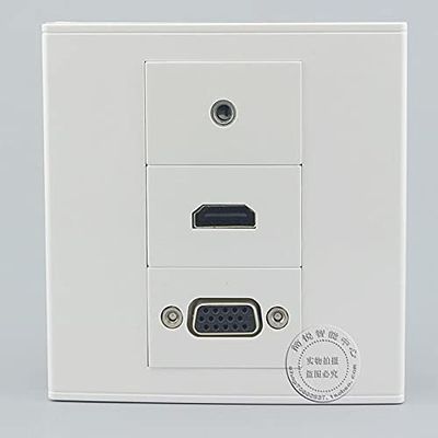 Connectors Wall Socket Plate 3 Ports One HDMI & One VGA & One 3.5mm Audio Jack Panel Faceplate Outlet Lots - (Cable Length: 10PCS)