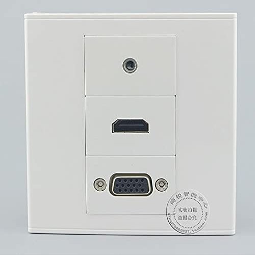 Connectors Wall Socket Plate 3 Ports One HDMI & One VGA & One 3.5mm Audio Jack Panel Faceplate Outlet Lots - (Cable Length: 10PCS)