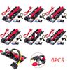 Connectors VER009S PCI-E Riser Card 009S PCI Express PCIE 1X to 16X Extender 0.6M PCI E USB 3.0 Cable 6Pin Power Cable for GPU Mining Miner - (CN, Cable Length: 6pcs, Color: 60CM red) view 2