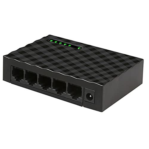 Connectors 5 Port Gigabit Switch 10/100/1000Mbps RJ45 LAN Ethernet Fast Desktop Network Switching Hub Shunt with EU/US Power Adapter - (CN, Color: EU Standard)