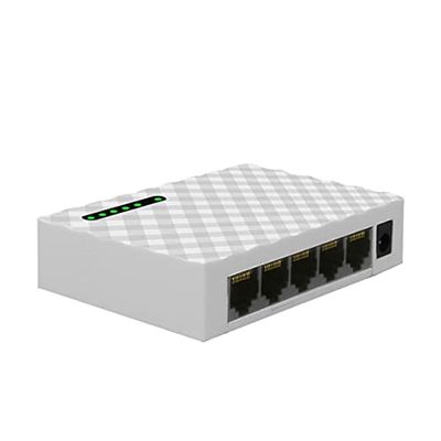 Connectors Mini 5 Port Desktop 1000 Mbps Network Switch Gigabit Fast Ethernet Switcher LAN Switching Hub Adapter Full Duplex Exchange - (US, Color: US White)