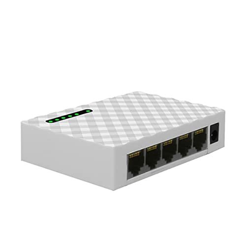 Connectors Mini 5 Port Desktop 1000 Mbps Network Switch Gigabit Fast Ethernet Switcher LAN Switching Hub Adapter Full Duplex Exchange - (US, Color: US White)