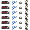 Connectors 6pcs VER009 USB 3.0 PCI-E Riser VER 009S Express 1X 4X 8X 16x Extender Riser Adapter Card SATA 15pin to 6 pin Power Cable - (US, Color: Blue 6pcs) view 2