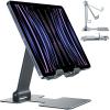 Anozer Tablet Stand,Adjustable Tablet Holder for Desk,Foldable for iPad Stand Dock Holder for iPad Air 5/4/Mini 6/Mini 5/10.2/Pro 12.9/Pro 11,Portable Monitor,Surface (4-13 inch)-Grey view 1