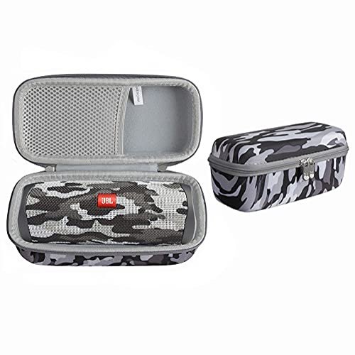 Hermitshell Hard Travel Case Fits JBL FLIP 5 / JBL FLIP 6 / JBL Flip 7 Waterproof Portable Bluetooth Speaker (Black Camouflage)