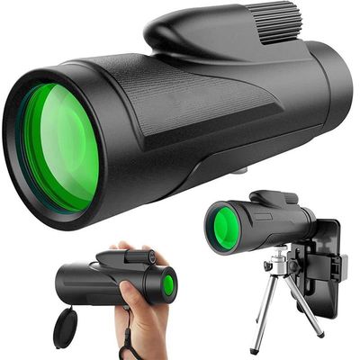 XIMULIZI Monocular Telescope, Optional Tripod and Smartphone Holder, Suitable for Hiking and Camping Telescopio 12x50,Black