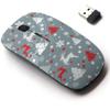 2.4G Wireless Mouse with Cute Pattern Design for All Laptops and Desktops with Nano Receiver - Christmas Texture Flat view 1