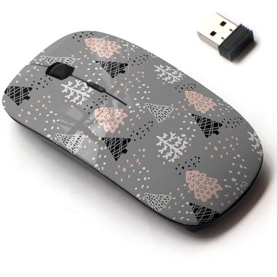 2.4G Wireless Mouse with Cute Pattern Design for All Laptops and Desktops with Nano Receiver - Christmas New Year