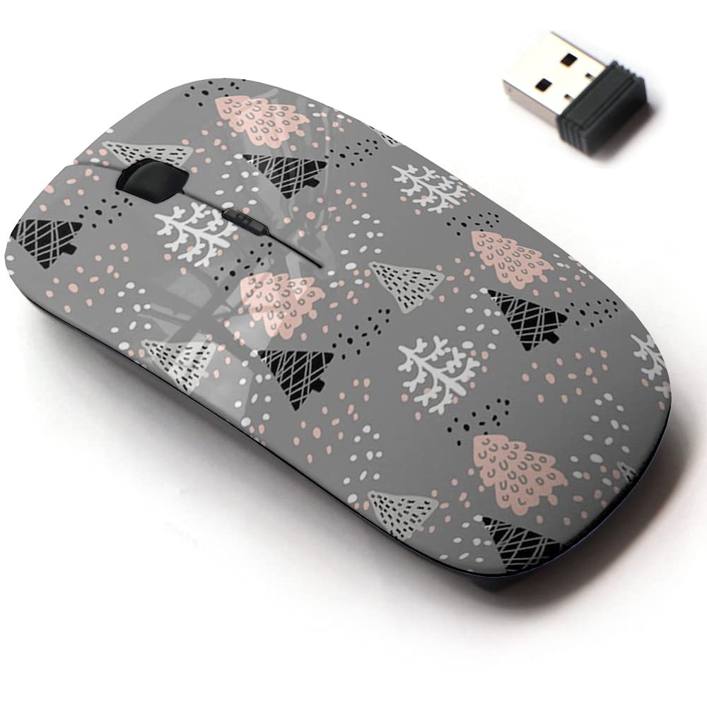 2.4G Wireless Mouse with Cute Pattern Design for All Laptops and Desktops with Nano Receiver - Christmas New Year