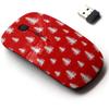 2.4G Wireless Mouse with Cute Pattern Design for All Laptops and Desktops with Nano Receiver - Christmas firs Noel view 1