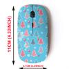 2.4G Wireless Mouse with Cute Pattern Design for All Laptops and Desktops with Nano Receiver - Christmas Tree Gift Candle Santa clausfoot view 2