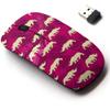 2.4G Wireless Mouse with Cute Pattern Design for All Laptops and Desktops with Nano Receiver - African Rhino Palm view 1