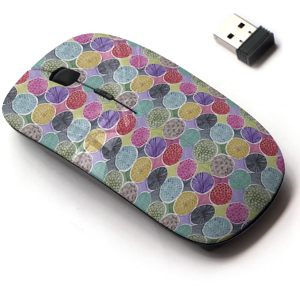 2.4G Wireless Mouse with Cute Pattern Design for All Laptops and Desktops with Nano Receiver - Trendy spot Color