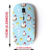 2.4G Wireless Mouse with Cute Pattern Design for All Laptops and Desktops with Nano Receiver - Chicken Eggs Chick Blue view 2