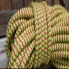 9/16 Double Braid-Yacht Braid Polyester Rope. Lime/Fuchsia Herringbone (100) view 2