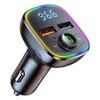 Bluetooth FM Transmitter for Car, BT 5.0 &QC3.0 Wireless FM Audio Adapter Music Player Car Kit with 6-Color Backlit, Hands-Free Calling view 1