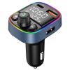 Bluetooth FM Transmitter for Car, V5.0 Bluetooth Car Adapter with QC 3.0 + PD 3.0 Fast Charger with LED Backlit, Hands-Free Calling Support U Disk/TF Card view 1