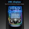 Bluetooth FM Transmitter for Car, V5.0 Bluetooth Car Adapter with QC 3.0 + PD 3.0 Fast Charger with LED Backlit, Hands-Free Calling Support U Disk/TF Card view 3