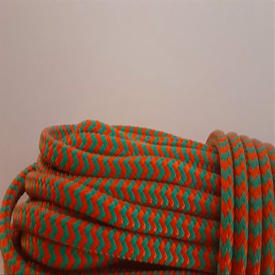 1/4 x 200 ft. Double Braid-Yacht Braid Polyester Rope. Herringbone Teal/Orange