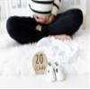 Kate & Milo Weekly Pregnancy Milestone Marker Discs - Classic Cursive Script Wooden Discs With Reversible Photo Props for Baby Announcement and Milestones, Gender-Neutral Gift view 4