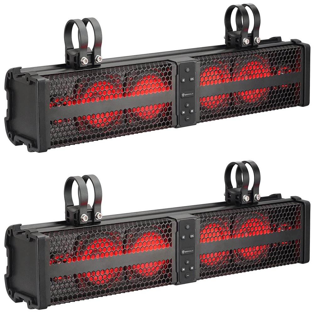 (2) Rockville XBAR-24 24" Soundbar Bluetooth Speakers Compatible with Polaris RZR/ATV/UTV