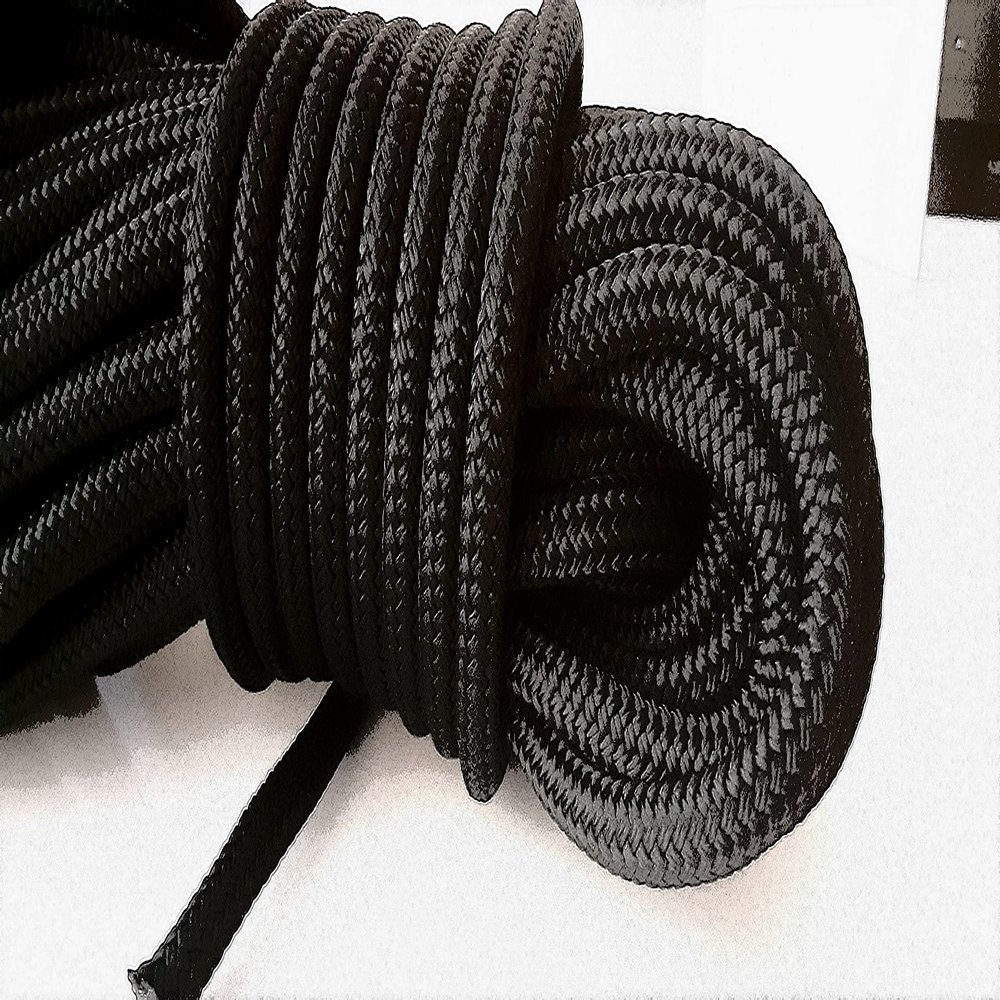 1/2 x 100 ft. Double Braid-Yacht Braid Polyester Rope Hank.Black