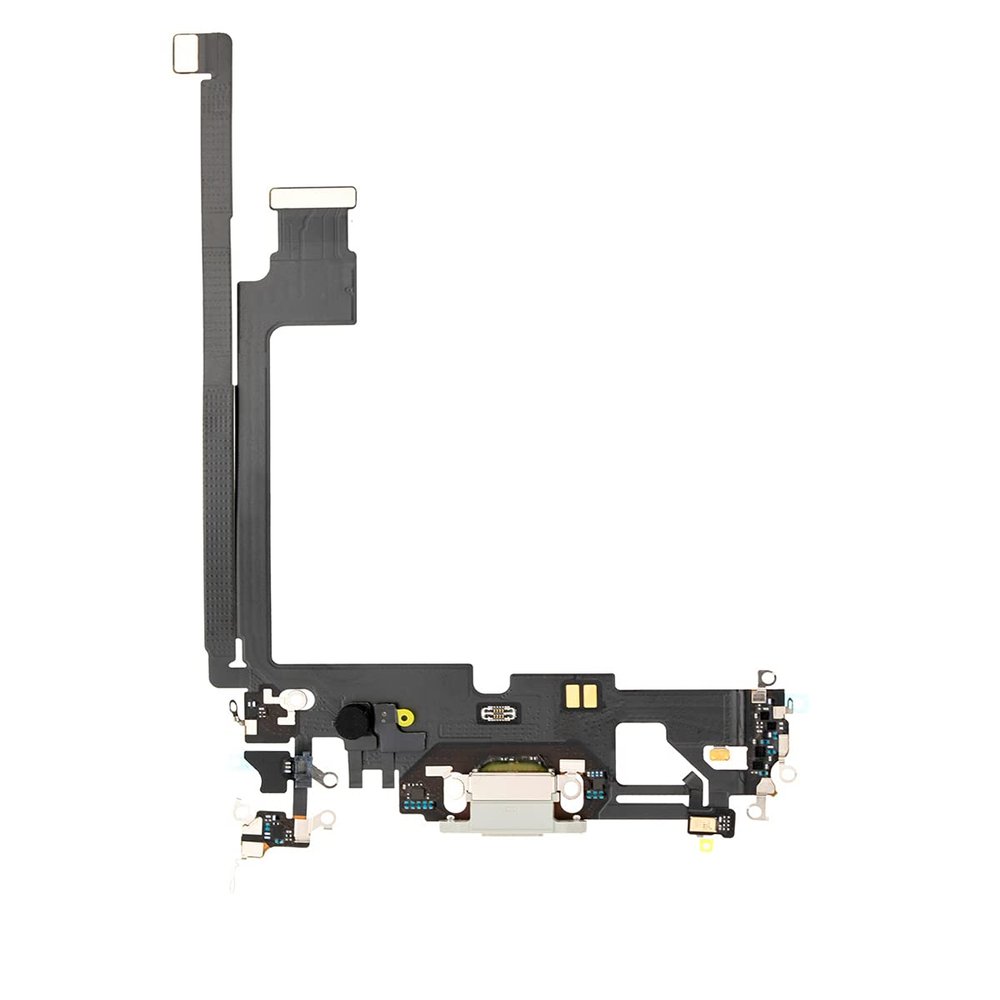 Charge Port Flex Cable With Microphone Compatible With iPhone 12 Pro Max - Silver (Aftermarket Quality)
