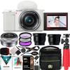 Sony ZV-E10 Mirrorless Alpha APS-C Vlog Camera Body and 16-50mm F3.5-5.6 Zoom Lens ILCZV-E10L/W White Bundle with Deco Gear Case + Filter Set + Wide Angle & Telephoto Lenses + Accessories Kit view 1