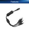 Heyiarbeit DC Power Cable 1 Female to 4 Male 5.5mm x 2.1mm DC Power Adapter Splitter with Switch for Indoor Camera LED Light Strip Security Cameras Black Tone 2Pcs view 3